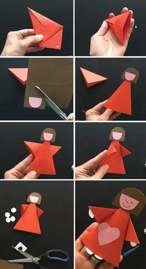 手工超简单纸艺人偶玩起来