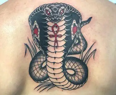 16张漂亮的女生眼镜蛇纹身图案