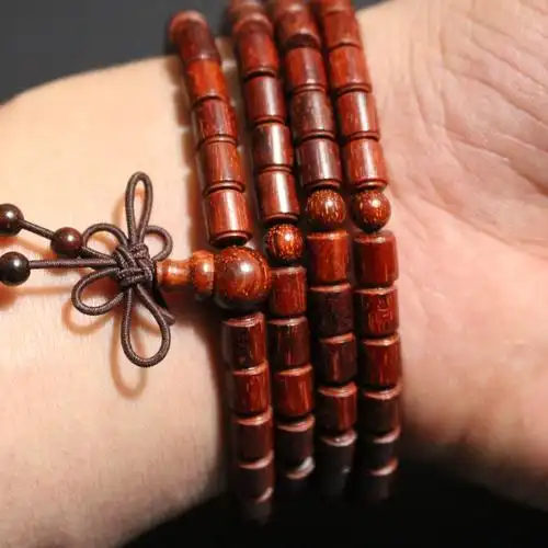 煌鑫佛珠厂家印度小叶紫檀手工磨精品顺纹桶珠手链男女