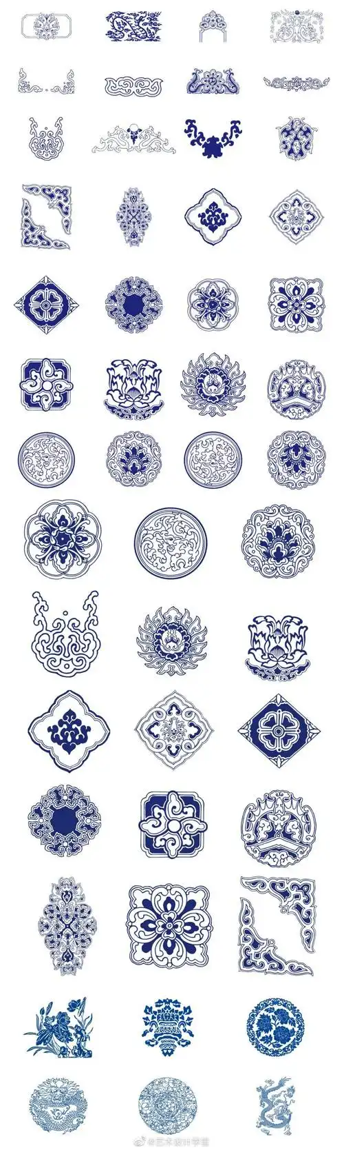传统青花图案纹样 ​​​ - 堆糖,美图壁纸兴趣社区