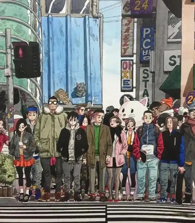 插画分享,多人物构图