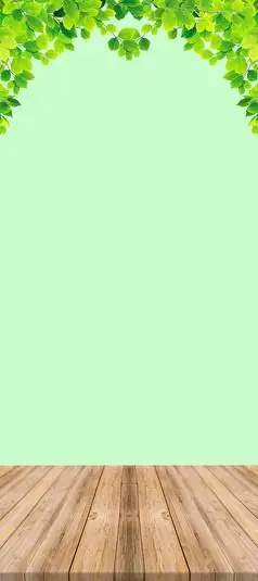 绿叶木板长条形背景图