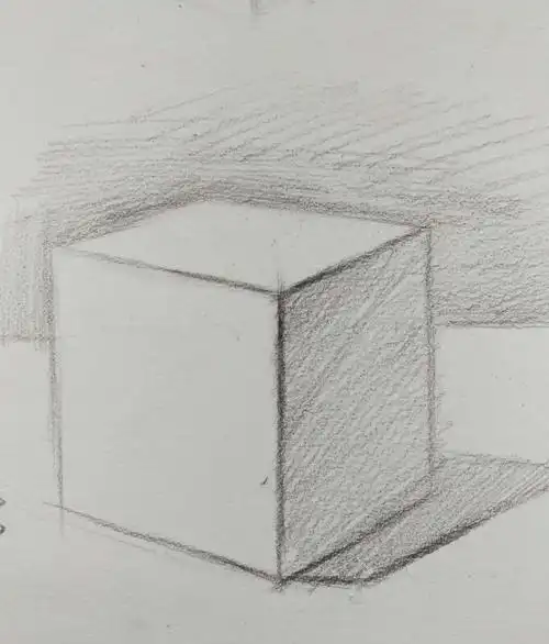 素描教程:教你4步画出一个正方形!