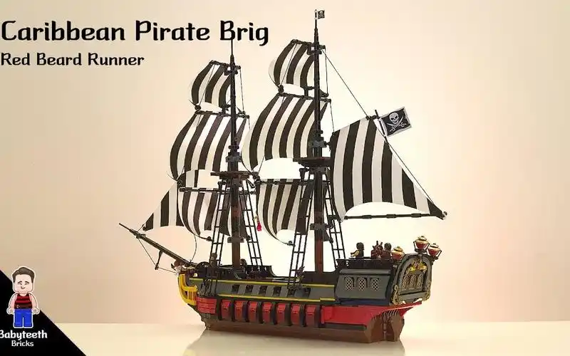 乐高6289海盗船moc加勒比海盗双桅船新红胡子赛跑者号