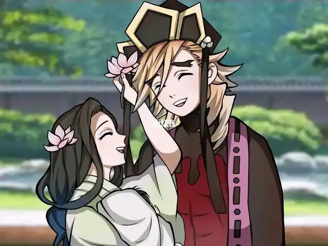 鬼灭之刃  #童磨 #琴叶  #嘴平琴叶  #童琴  神仙老板约的图,说灿用