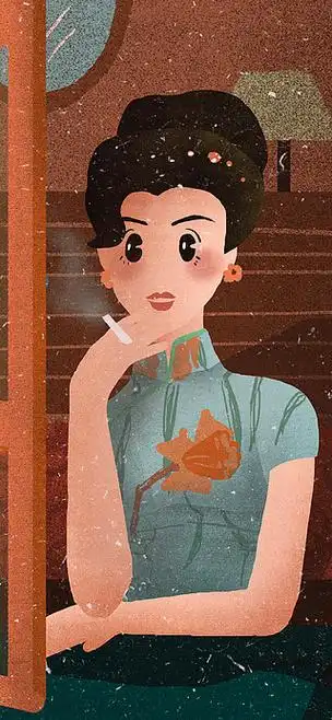 花样年华民国旗袍美女插画
