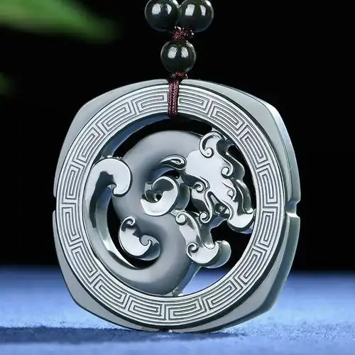 佳媛玉业和田玉仿古龙玉坠 男女士款龙牌玉吊坠玉石玉牌玉佩