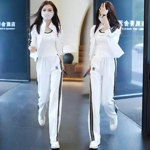 抖音休闲套装女秋装爆款运动服立领卫衣新款洋气质时尚减龄两件套