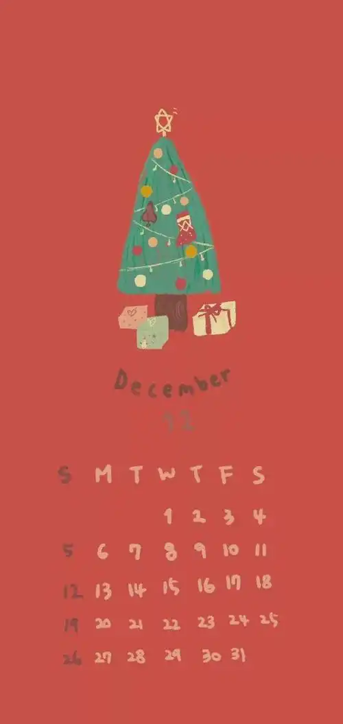 手机壁纸12月日历