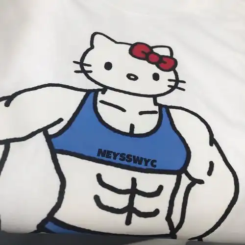 neysswyc恶搞原创自制k1tty卡通夸张肌肉短袖可爱t恤