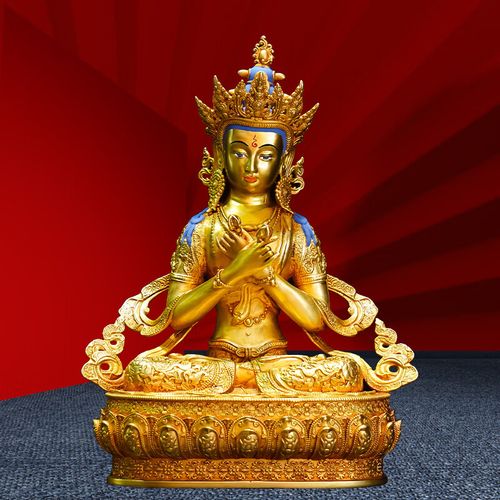 三漫陀 金刚总持西藏尼泊尔錾刻工艺全铜22cm金刚持佛像释迦牟尼佛像