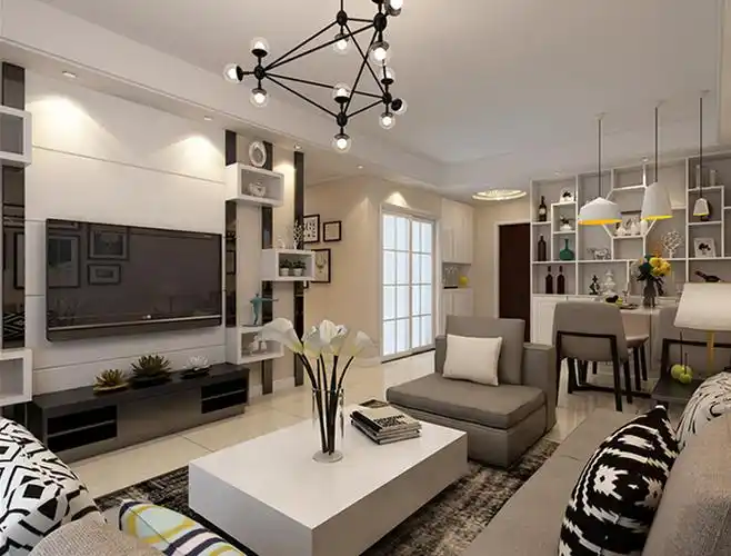 尚泽紫金公馆三室二厅现代简约装修效果图