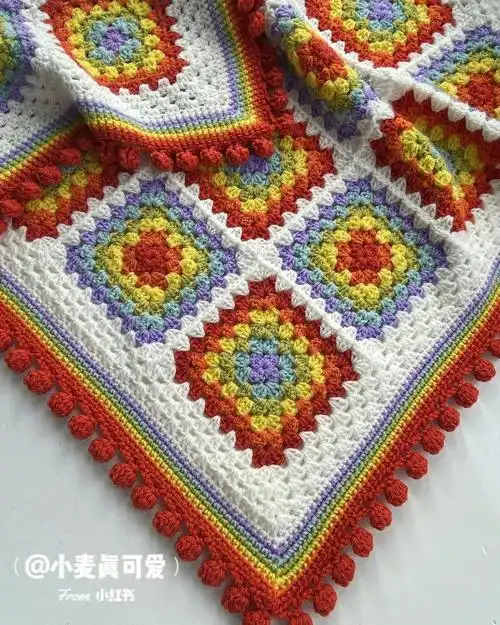 彩虹祖母格钩针毯子欣赏