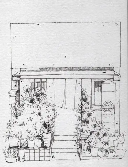 钢笔淡彩绘画步骤