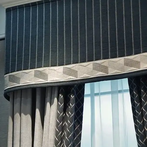 时尚大气简约现代客厅卧室遮光窗帘轻奢北欧高级灰拼接雪尼尔窗帘