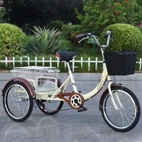 三轮车 老年脚踩三轮车自行车成人变速带斗脚踏三轮自行单车老人休闲