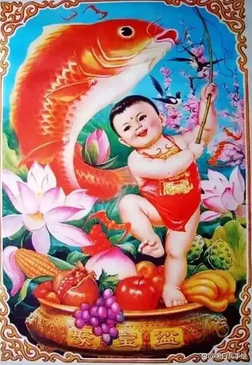 记得小时候打扫完房子后就开始贴年画了.