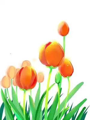 彩色卡通花朵鲜花春天春季元素png素材