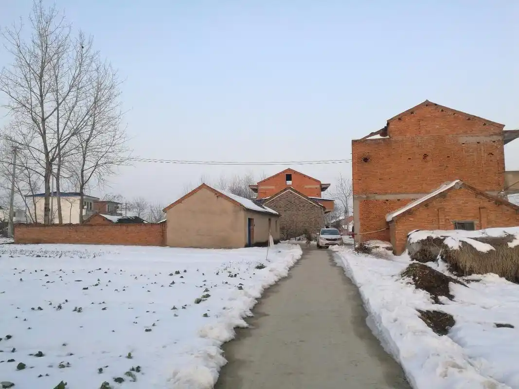 安徽肥东农村,姥姥家里的雪景实拍