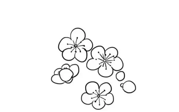 桃花简笔画画法图解