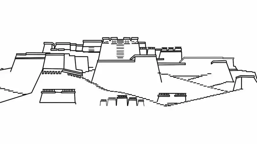 布达拉宫怎么画 - 简笔画 - 懂得
