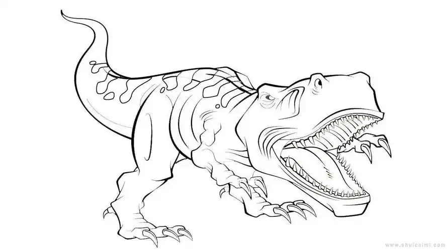 霸王龙简笔画怎么画霸王龙线稿图