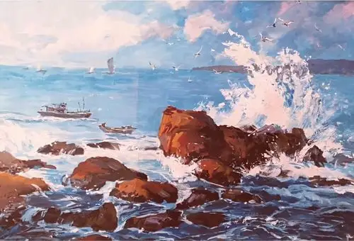 《心潮逐浪高》53×38cm  水粉  2018