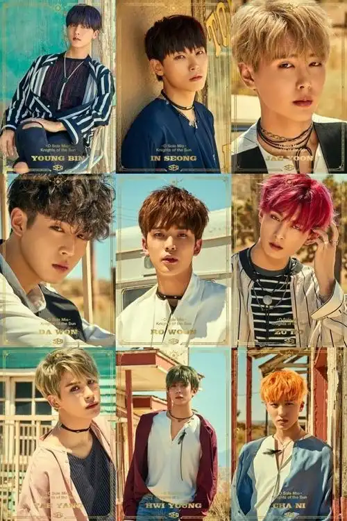 sf9新专辑名寓意为"太阳的骑士",成员们在金色阳光和广阔大地的背景下