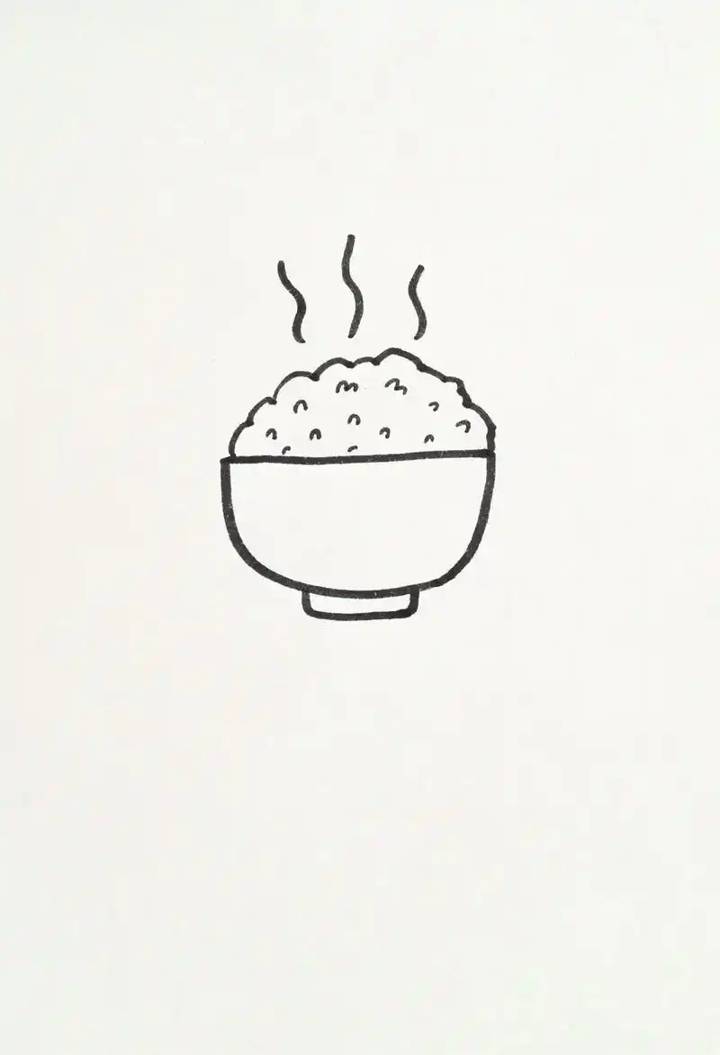 🍚一碗米饭简笔画.#图文伙伴计划2024 #图文热点来了