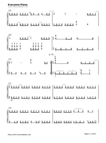 说好的幸福呢独奏版-eop教学曲双手简谱预览3