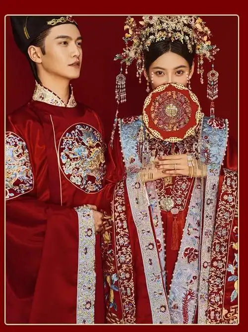 明制汉服明制汉服女明制汉服婚服2021年新款凤冠霞披中国风男女套装一