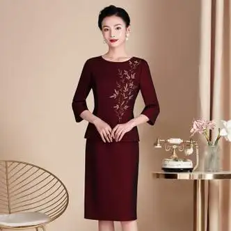 雅旗依高端宴会旗袍礼服裙新款喜婆婆婚宴装结婚礼服妈妈装酒红色旗袍