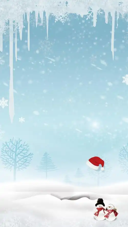 蓝色冬季雪人h5背景