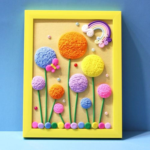 有趣相框动脑立体立体画画框简单创作彩泥粘土粘土