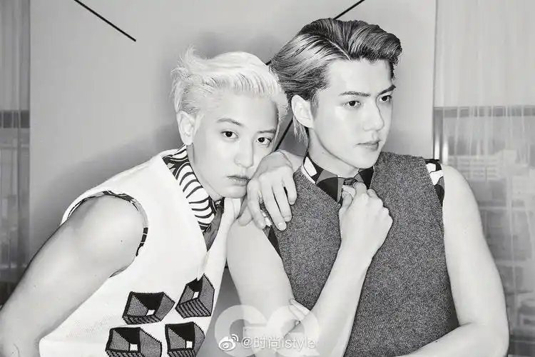 朴灿烈吴世勋gqkorea8月刊封面exosc小分队合体出镜