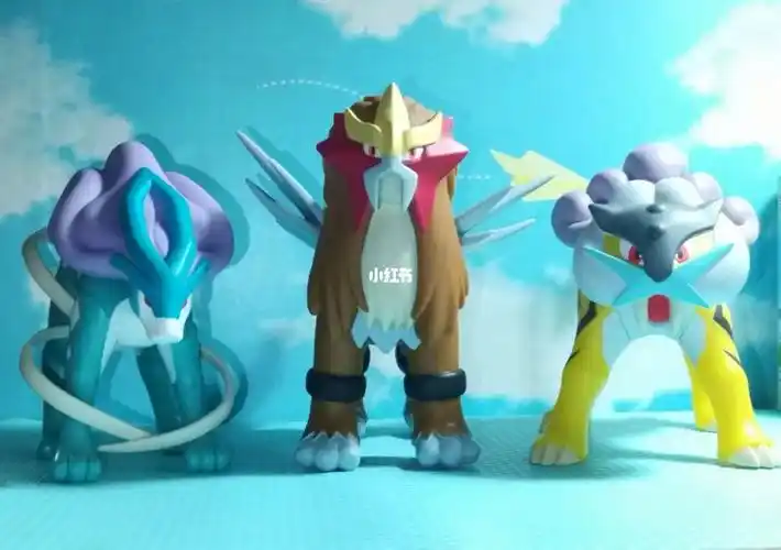 tomy大号搪胶宝可梦三狗水君炎帝雷公大集合