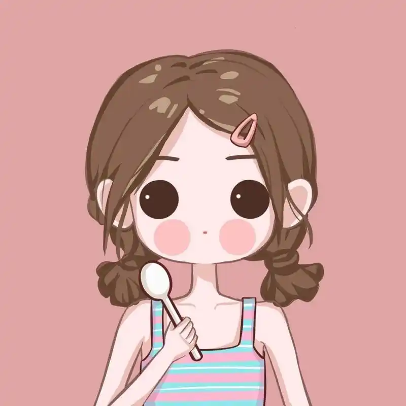 双丸子头可爱女生头像～ 夏天怎么能不吃冰激凌呢?(虽然今天降温)