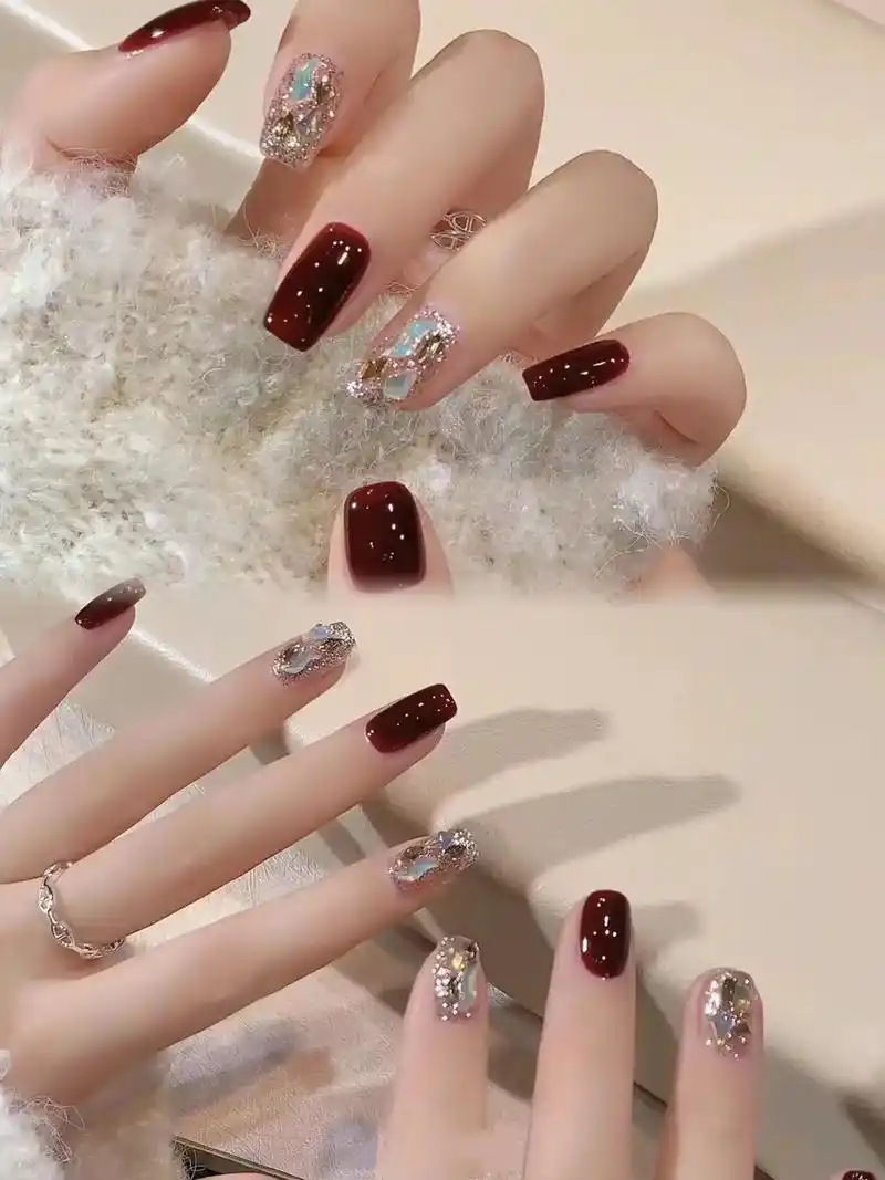 秋冬美拉德高级晕染猫眼美甲款式图#美甲款式 #美出高级感 # - 抖音