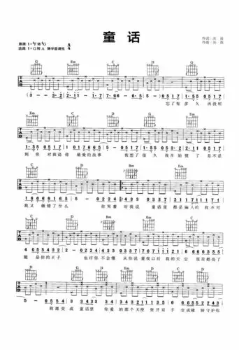 童话吉他谱 - 光良