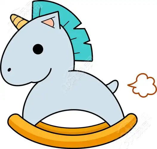 卡通手绘儿童成长教育木马玩具矢量图片素材