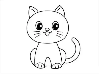 儿童卡通猫简笔画