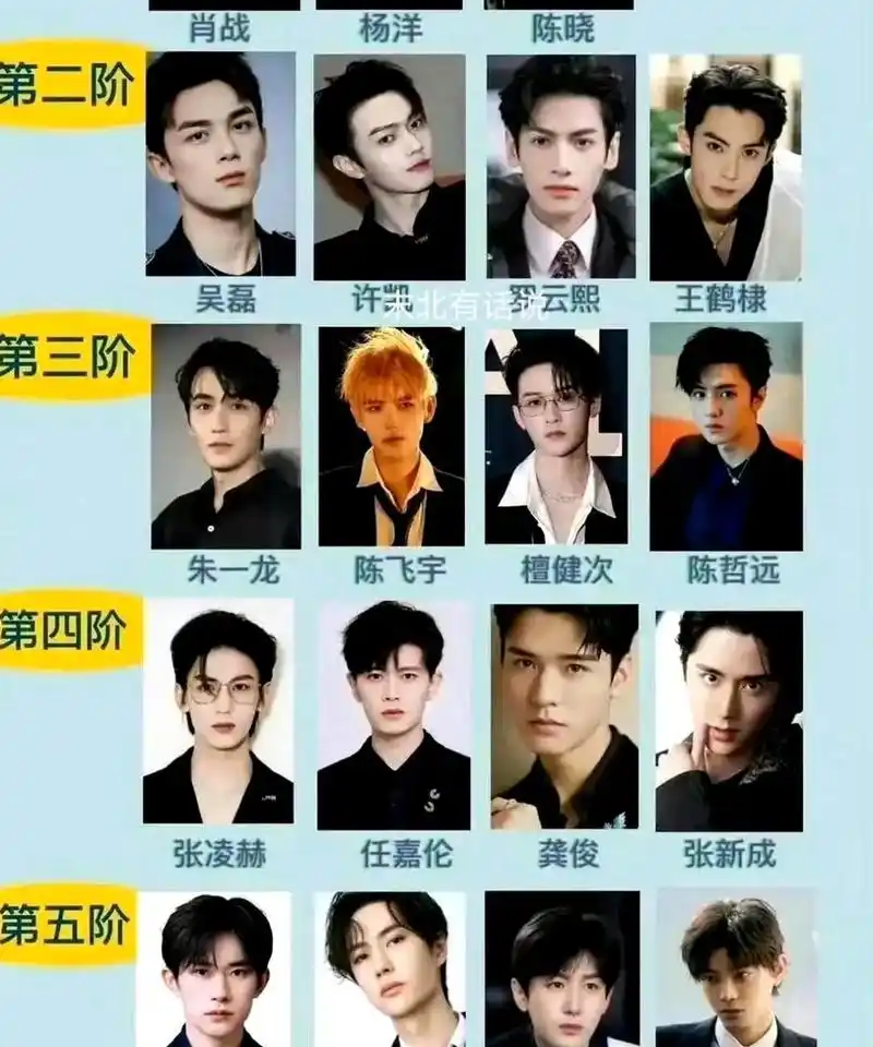 快来看看网友排出的内地娱乐男星颜值排行榜,看看你喜欢的明星是否