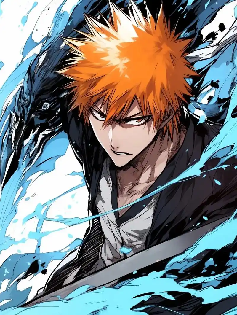 midjourney|黑崎一护.#欢迎取图 #每一帧都是热爱 - 抖音