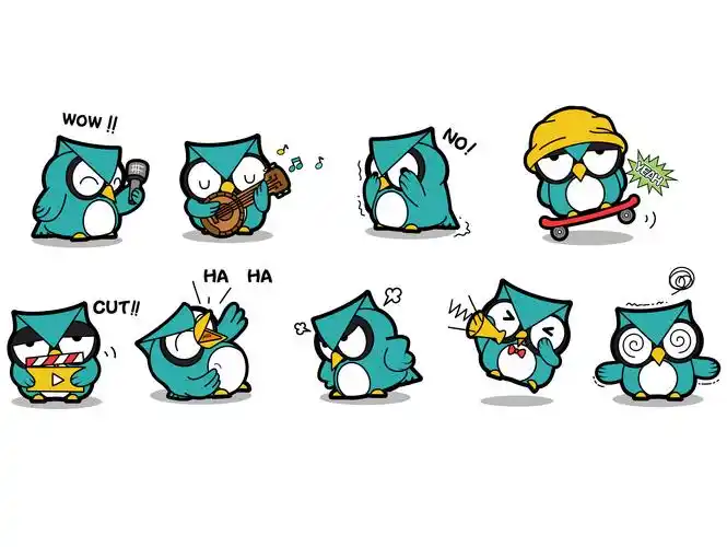 人类实验室卡通吉祥物形象表情动态设计表情插画集合