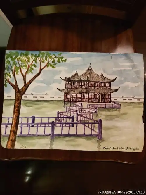 上海城隍庙九曲桥_水粉/水彩原画【老上海老怀旧】_第1张_7788钱币网