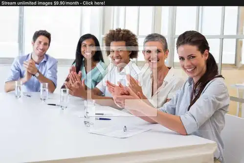 attractive business people at business meeting