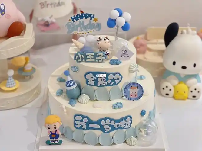 双层男宝宝周岁蛋糕