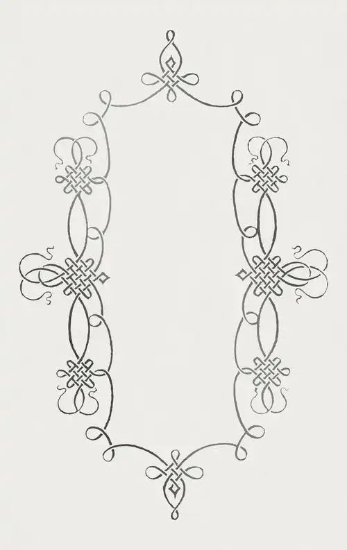 黑色花丝复古框架边框