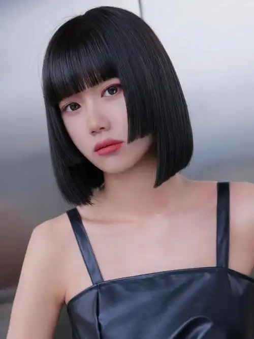 短发一刀切个性短发