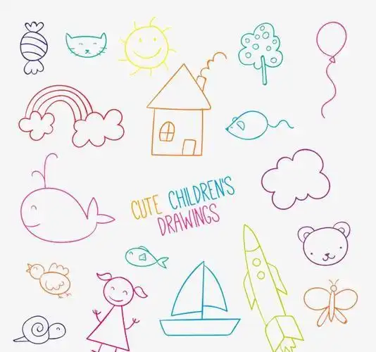 封面设计手绘简笔画清新儿童